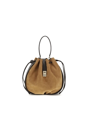 Ferragamo Brown Calf Leather Bos Taurus Shoulder Bag