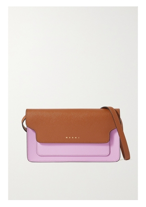 Marni - Paneled Textured-leather Phone Case - Brown - One size