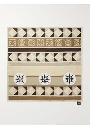 LOEWE - + Paula's Ibiza Printed Silk-twill Scarf - Neutrals - One size