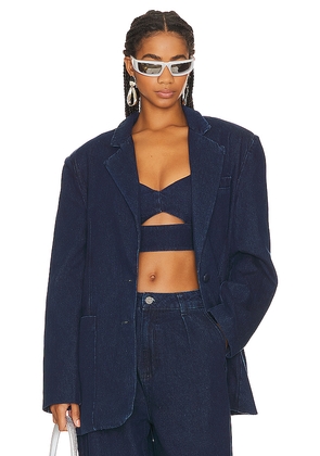 AFRM Agnes Blazer in Denim-Dark. Size XS. Also in M.