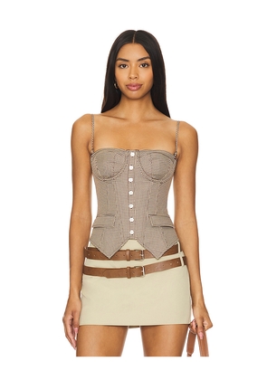 GUIZIO Edith Corset in Brown. Size XXS. Also in XS.