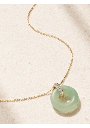 Mateo - Donut 14-karat Gold, Jade And Diamond Necklace - One size