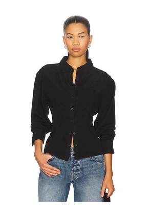EB Denim Rose Blouse in Black. Size L. Also in M.