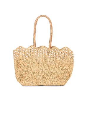 BTB Los Angeles Naples Pearl Tote in Tan.