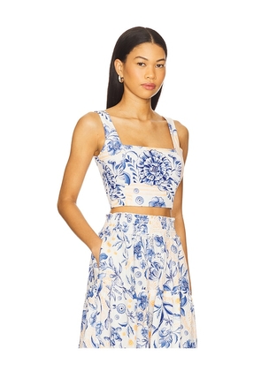 Agua Bendita Kosia Crop Top in White. Size L. Also in S.