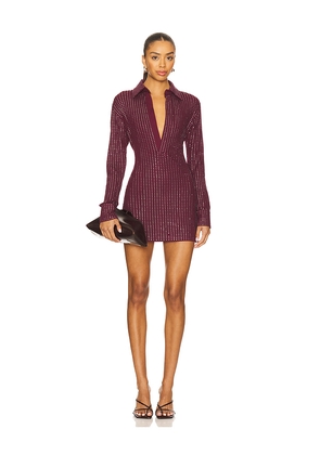 THE ATTICO Studded Mini Dress in Burgundy. Size 38. Also in 44.