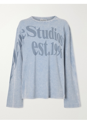 Acne Studios - Printed Hemp And Cotton-blend Jersey T-shirt - Blue - xx small,x small,small,medium,large