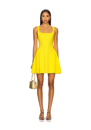 Alice + Olivia Vera Fit And Flare Mini Dress in Yellow. Size 0. Also in 2.