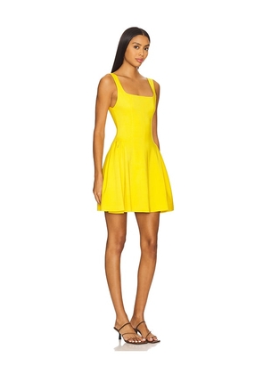 Alice + Olivia Vera Fit And Flare Mini Dress in Yellow. Size 0. Also in 2.