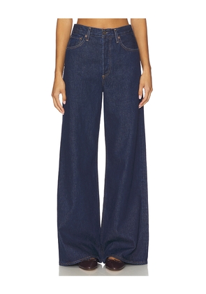 AGOLDE Dame High Rise Wide Leg Jeans in Blue. Size 25. Also in 26, 29.