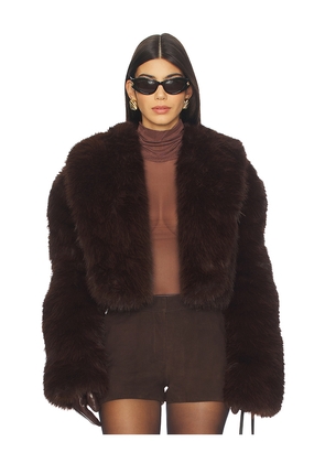 AFRM Stephanie Faux Fur Coat in Brown. Size M. Also in L.