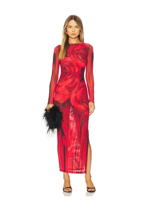 AFRM Phyll Midi Dress in Red. Size S. Also in XL, XS.