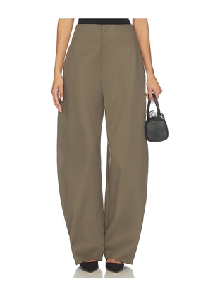 EAVES Mai Sculptural Compact Suiting Pant in Olive. Size M. Also in XS, XXS.