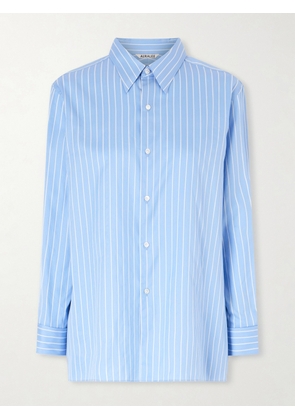 Auralee - Striped Cotton And Silk-blend Shirt - Blue - 0,1,2