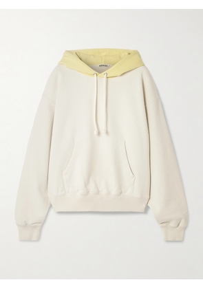 Auralee - Two-tone Cotton-jersey Hoodie - Cream - 0,1,2