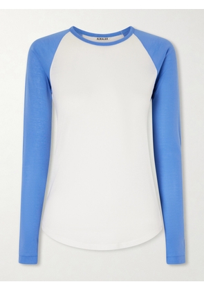 Auralee - Two-tone Cotton-jersey T-shirt - White - 0,1,2