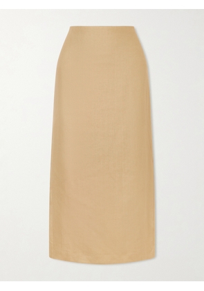 Max Mara - Veranda Linen Midi Skirt - Neutrals - UK 2,UK 4,UK 6,UK 8,UK 10,UK 12,UK 14,UK 16,UK 18