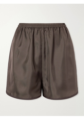 RÓHE - Silk-satin Shorts - Brown - FR 34,FR 36,FR 38,FR 40,FR 42,FR 44