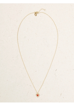 L’Atelier Nawbar - Mini Mimmette Heart 18-karat Gold, Agate And Diamond Necklace - One size