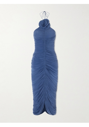 Magda Butrym - Appliquéd Stretch-jersey Midi Dress - Blue - FR 34,FR 36,FR 38,FR 40