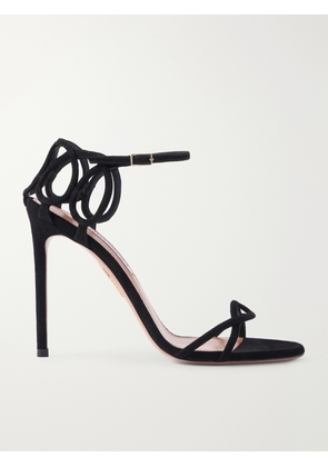 Aquazzura - Hula 105 Suede Sandals - Black - IT35,IT36,IT36.5,IT37,IT37.5,IT38,IT38.5,IT39,IT39.5,IT40,IT40.5,IT41,IT41.5,IT42