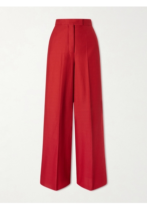 Max Mara - Rito Cotton-jersey Wide-leg Pants - Red - UK 2,UK 4,UK 6,UK 8,UK 10,UK 12,UK 14,UK 16,UK 18