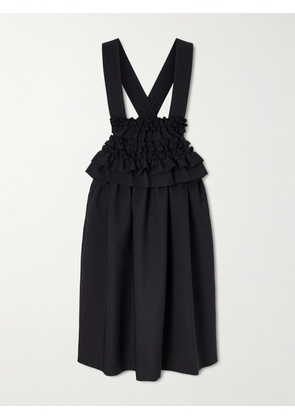 Comme des Garçons GIRL - Ruffled Stretch-georgette Dress - Black - x small,small,medium,large