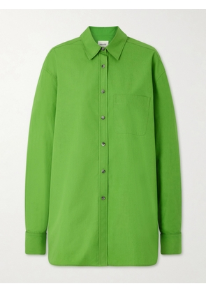 KHAITE - Newton Cotton-poplin Shirt - Green - x small,small,medium,large