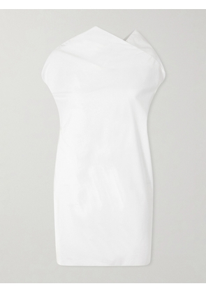 KHAITE - Tatia Draped Cotton-poplin Mini Dress - White - x small,small,medium,large