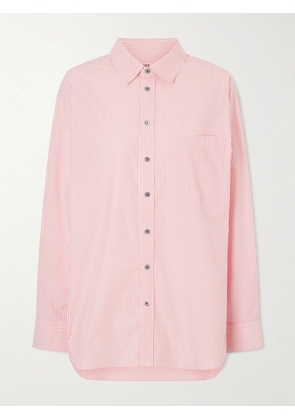 B SIDES - Nolan Striped Cotton-poplin Shirt - Pink - x small,small,medium,large