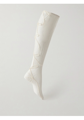 Pauline Dujancourt - Seagull Lace Stay-up Stockings - Ivory - One size