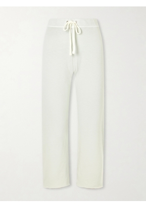 James Perse - Cropped Brushed Cotton-terry Track Pants - Green - 0,1,2,3,4