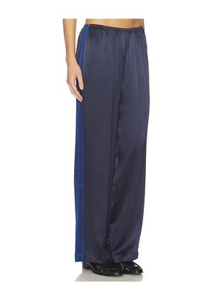 DONNI. The Silk Stripe Simple Pant in Navy. Size M. Also in XS.