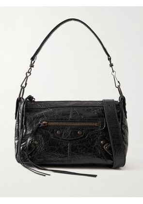 Balenciaga - Le City Crinkled-leather Shoulder Bag - Black - One size