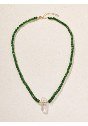 JIA JIA - 14-karat Gold, Diamond And Quartz Necklace - Green - One size