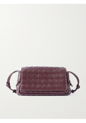 Bottega Veneta - Notturno Intrecciato Leather Shoulder Bag - Red - One size