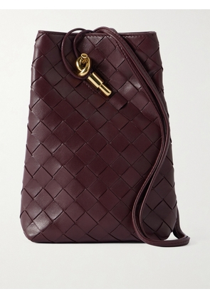 Bottega Veneta - Andiamo Intrecciato Leather Phone Pouch - Red - One size