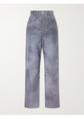 Bottega Veneta - Suede Straight-leg Pants - Blue - IT36,IT38,IT40