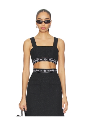 Casablanca Tweed Bra Top in Black. Size 32. Also in 34, 36, 38, 40, 42, 44.