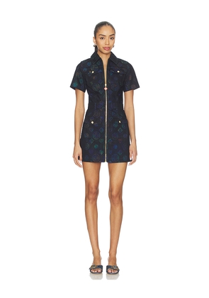 Casablanca Monogram Denim Dress in Black. Size 34. Also in 40, 42.