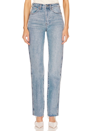 GRLFRND Sara Super High Rise Straight Jeans in Blue. Size 23. Also in 24.