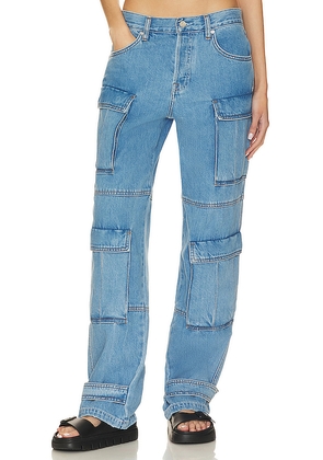 GRLFRND Lex Cargo Jeans in Denim-Medium. Size 28. Also in 23.