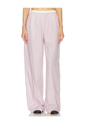 Helsa Wide Stripe Poplin House Pants in Mauve. Size S. Also in L.