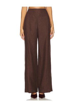 FAITHFULL THE BRAND x REVOLVE Ilride Pant in Chocolate. Size L. Also in M, XL.