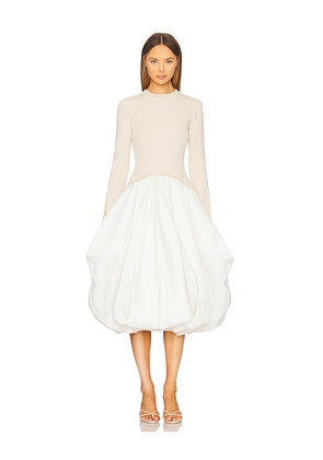 SIMKHAI Kenlie Midi Dress in Beige. Size M. Also in S.