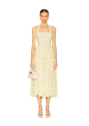 For Love & Lemons Lakeside Midi Dress in Yellow. Size M. Also in L.