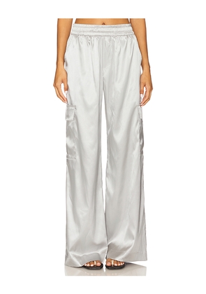 Heroine Sport Satin Cargo Pants in Metallic Silver. Size M. Also in XS.