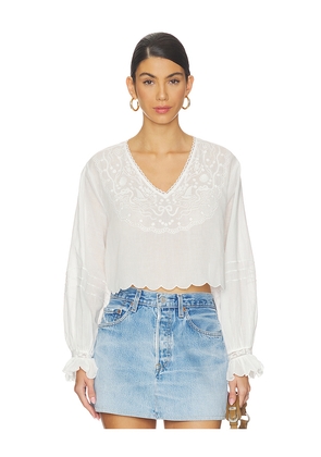 For Love & Lemons Agnes Blouse in White. Size L. Also in M, S, XL, XS.