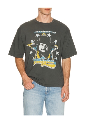 Junk Food Waylon I'M A Ramblin' Man Tee in Black. Size L/XL. Also in S/M.