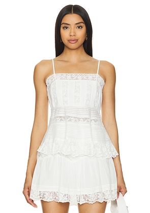 LoveShackFancy Charlieann Top in White. Size 0. Also in 00.